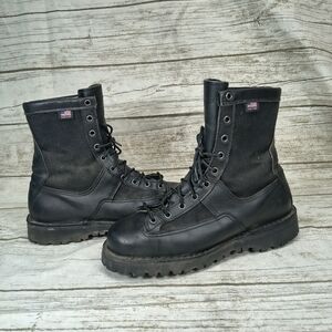 Danner Black Leather And Canvas Safety Toe Work Boots 8 Inch Size Eu 39.5